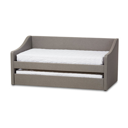 Baxton Studio Barnstorm Modern Grey Upholstered Daybed with Guest Trundle Bed 131-7305